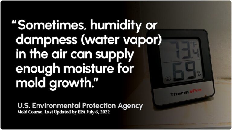 High humidity alone can cause mold growth, U.S. EPA says.